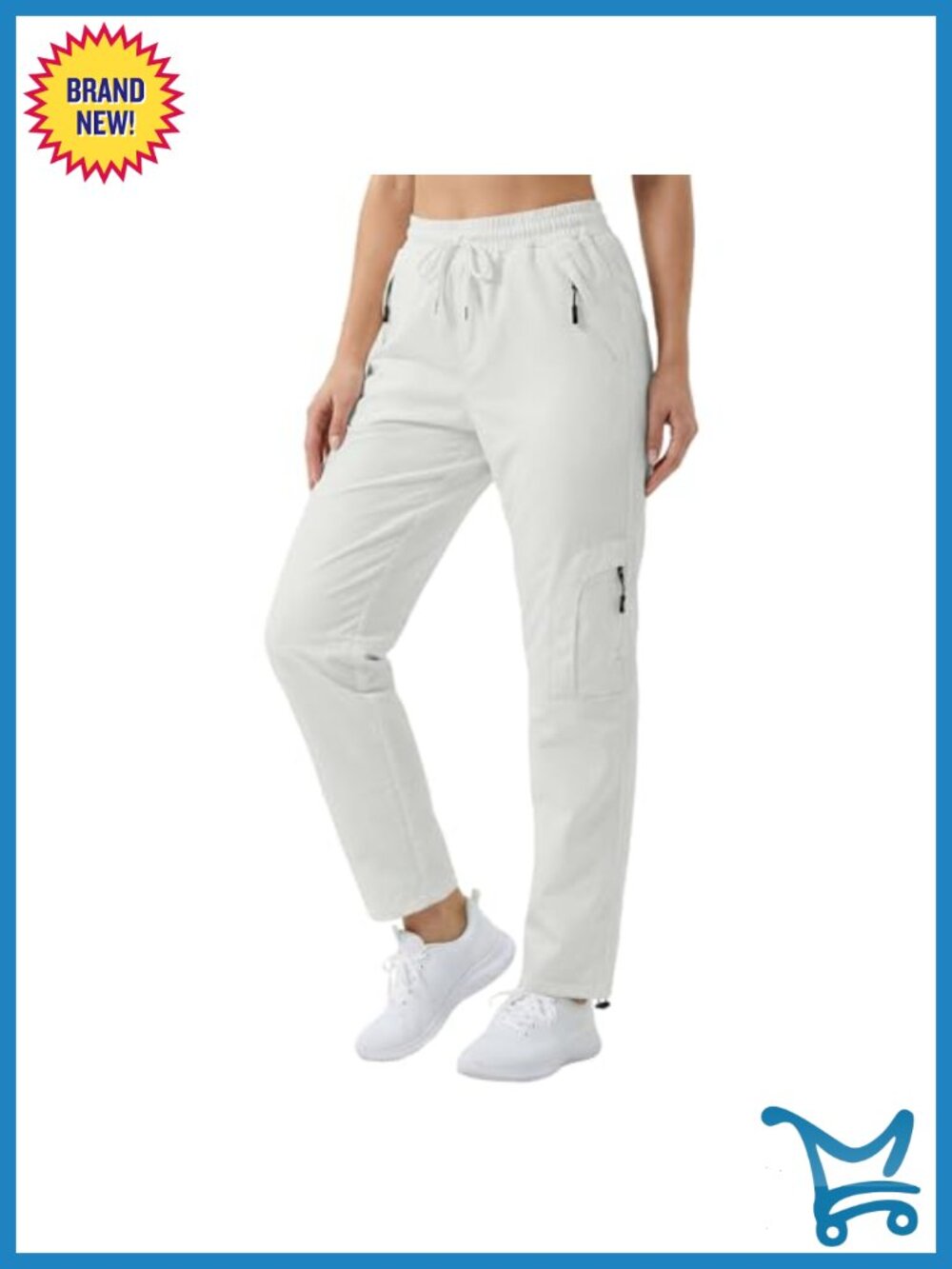 Womens Lightweight Quick-Dry Hiking Cargo Pants with Zipper Pockets